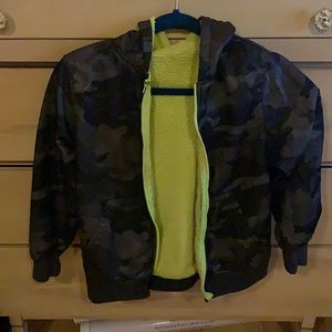 Grey Camo/Neon Yellow Zip-Up Sweatshirt